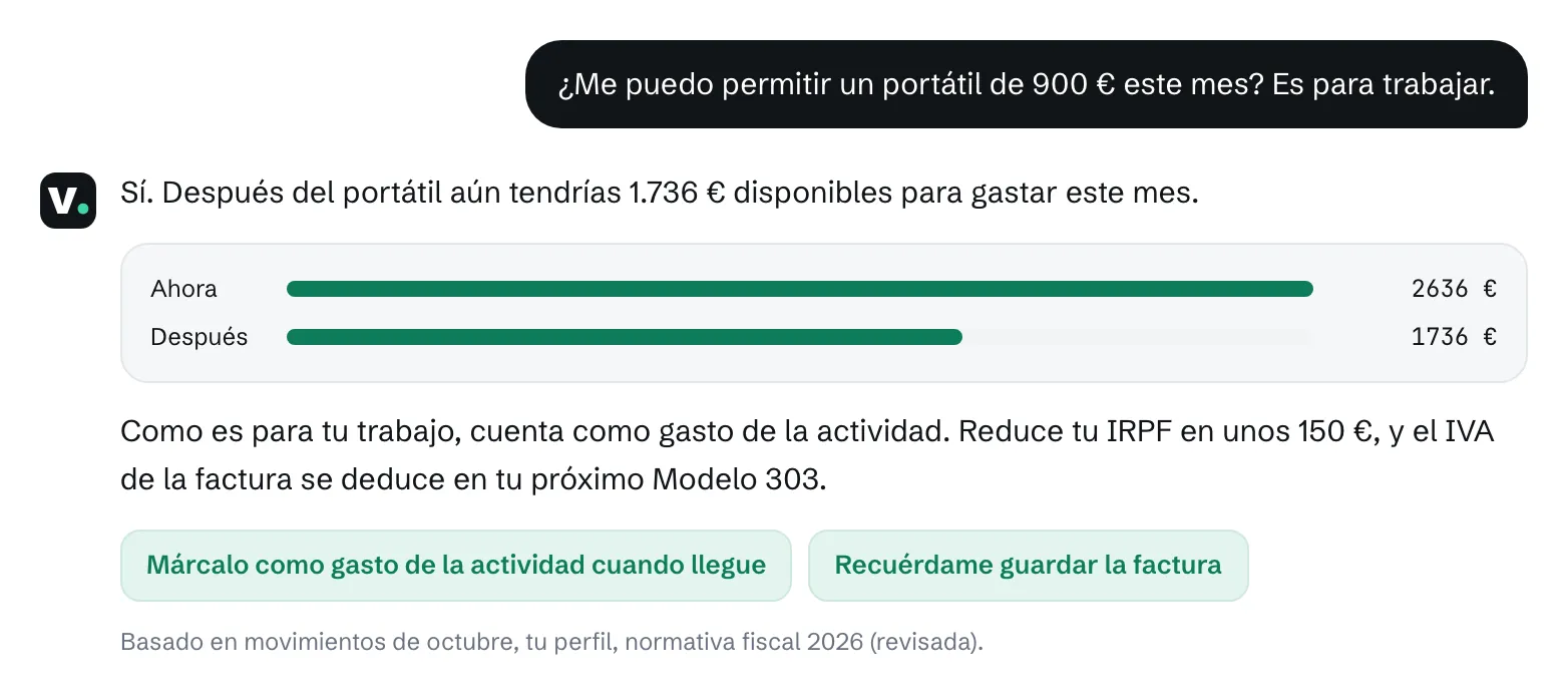 El asistente respondiendo una pregunta sobre la compra de un portátil